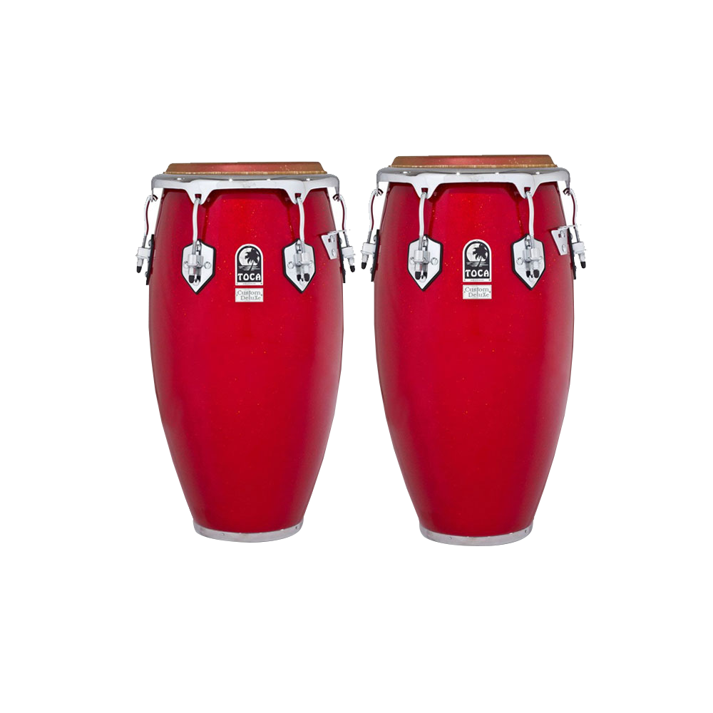 Toca 4611 3/4 Red Sparkle Custom Deluxe Fiberglass Congas
