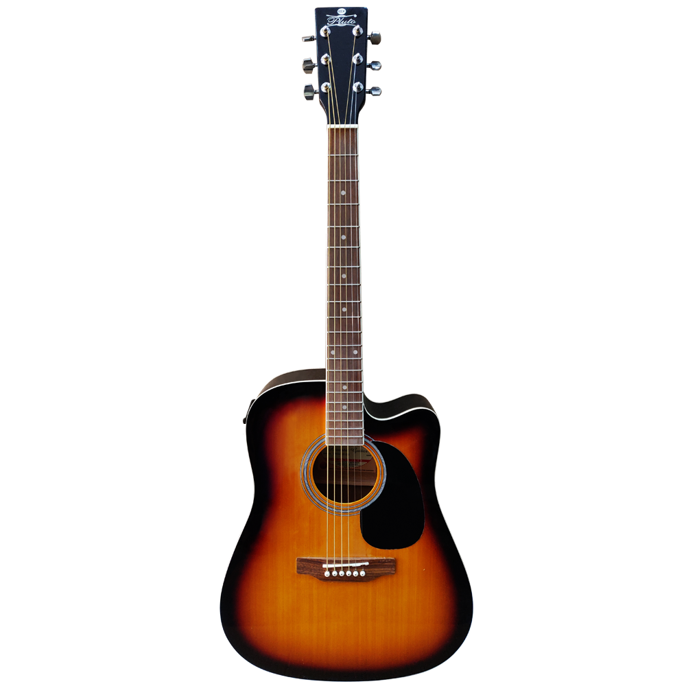 Pluto Semi Acoustic Guitar 101 Series Dreadnought Cutaway W/ Equalizer HW41CE-101