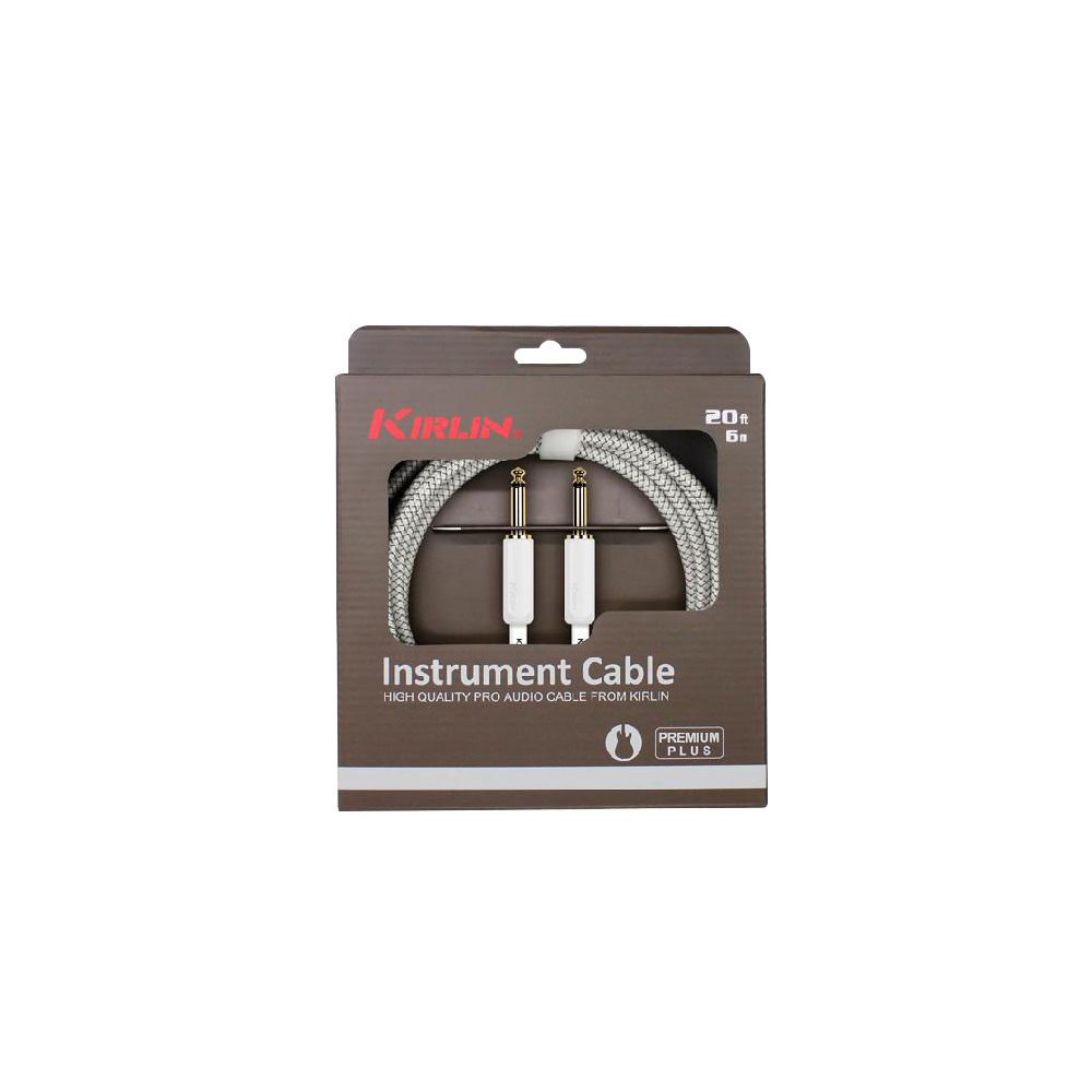 Kirlin Premium Plus Instrument Cable 6 Mtr Grid IWB-201WEG-WT