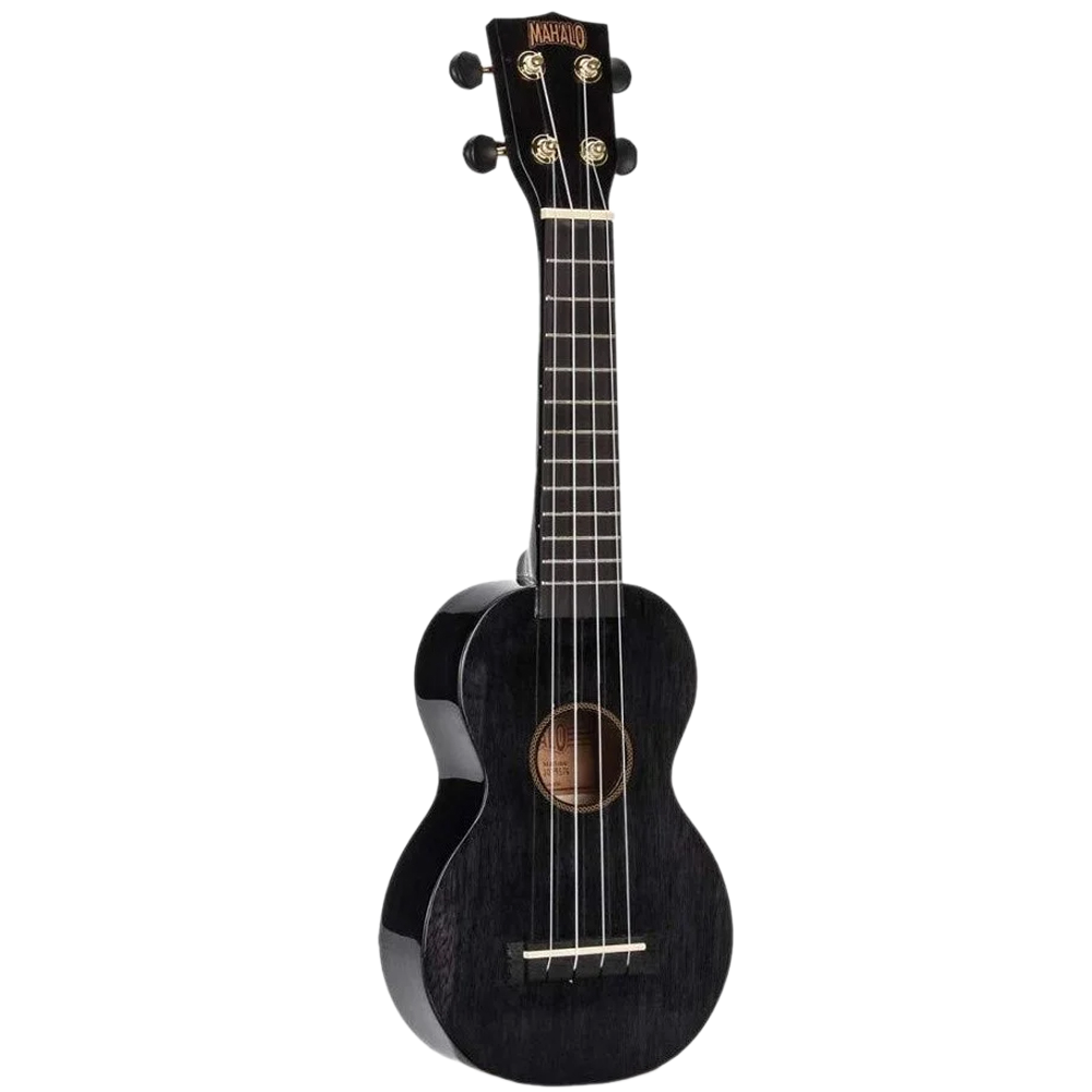 Mahalo MH1TBK Hano Series Soprano Ukulele W/ Bag Trans Black