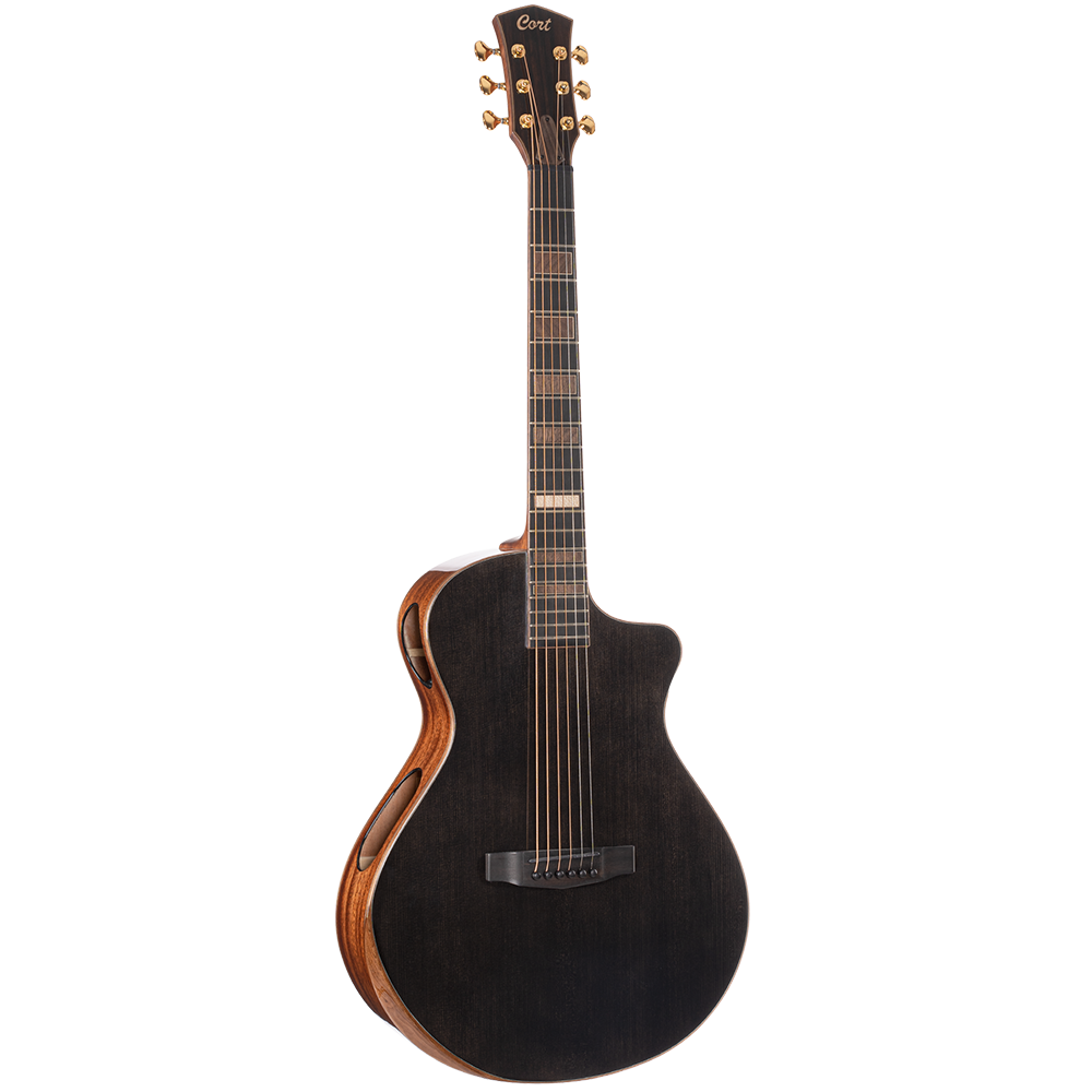 Cort Modern Black Trans Black Gloss Semi Acoustic Guitar