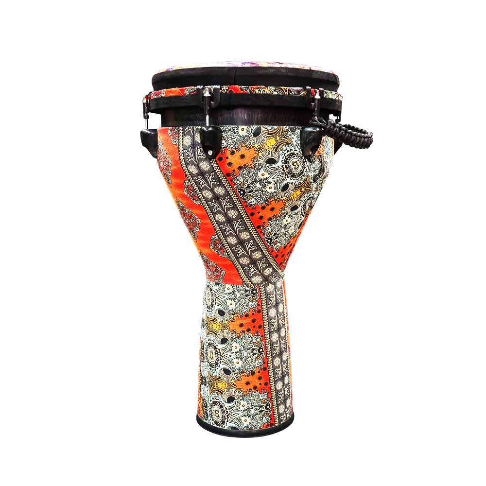 Pluto DJ-12 OF Djembe 12" Orange Fabric W/Stand & Bag
