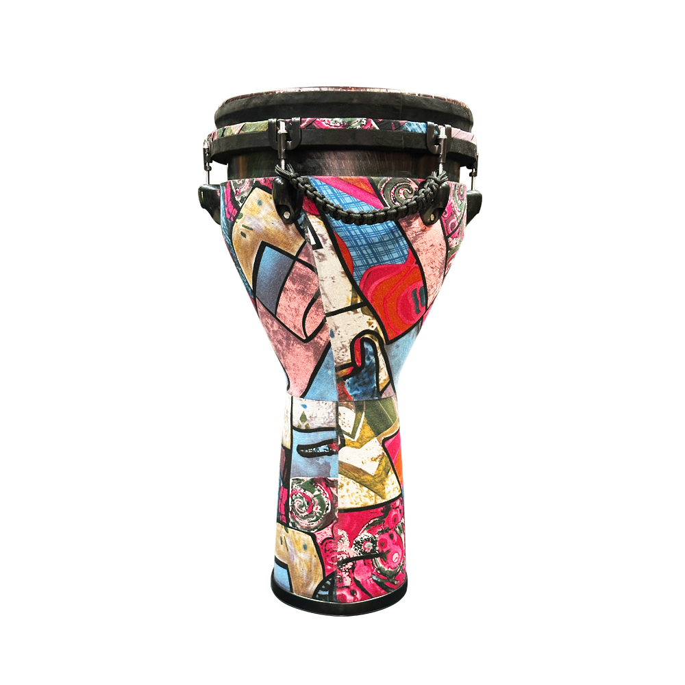 Pluto DJ-12 PF Djembe 12" Pink Thick Fabric W/Stand & Bag