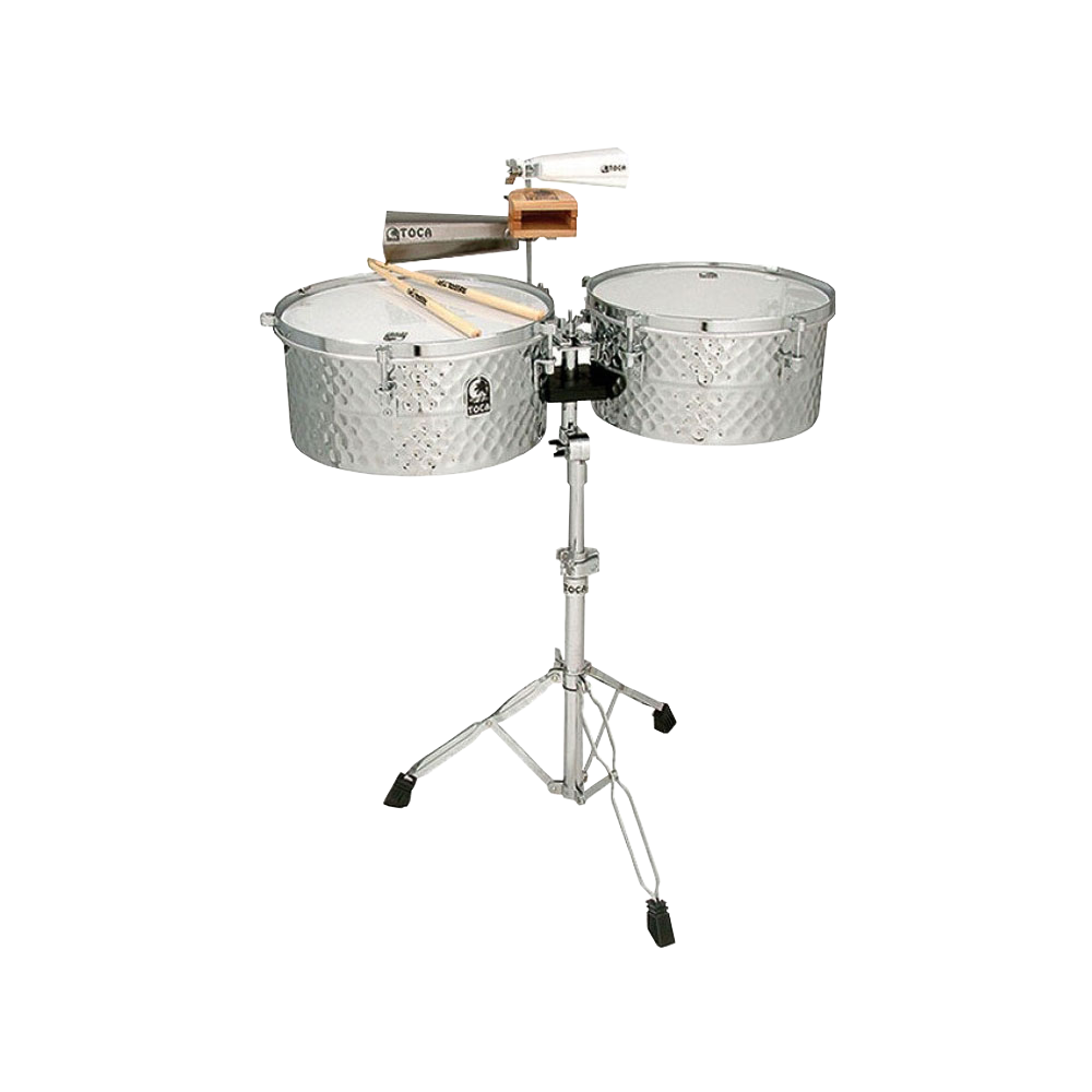 Toca TPT1415-SS Pro Line Timbale Set W/Stand Stainless Steel