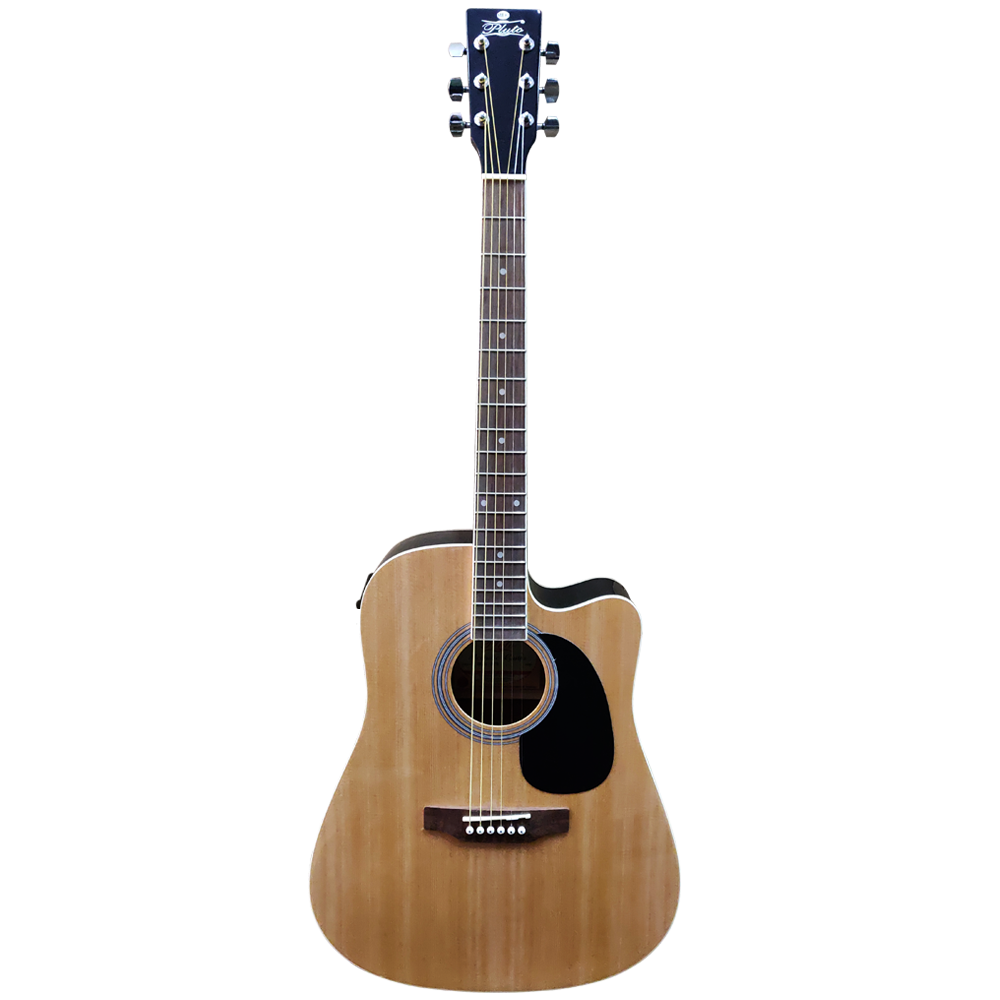 Pluto Semi Acoustic Guitar 101 Series Dreadnought Cutaway W/ Equalizer HW41CE-101