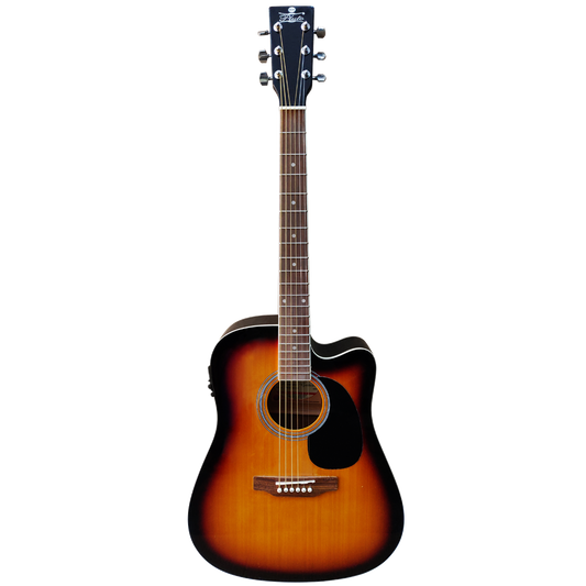 Pluto Semi Acoustic Guitar 101 Series Dreadnought Cutaway W/ Fishman Isys HW41CE-101FSP