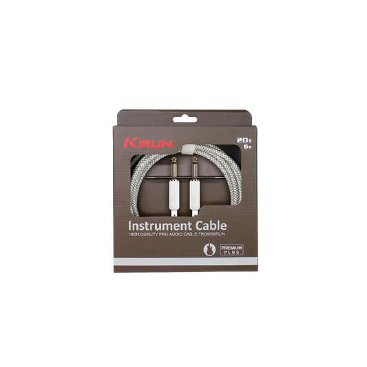 Kirlin Premium Plus Instrument Cable 6 Mtr Grid IWB-201WEG-WT