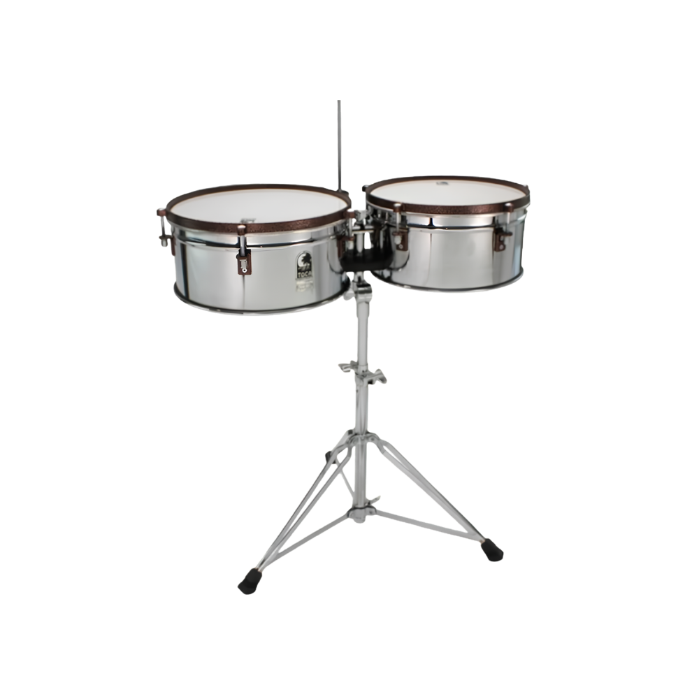 Toca Custom Deluxe Timbale Set 14"+15" W/Stand Antique Bronze Finish