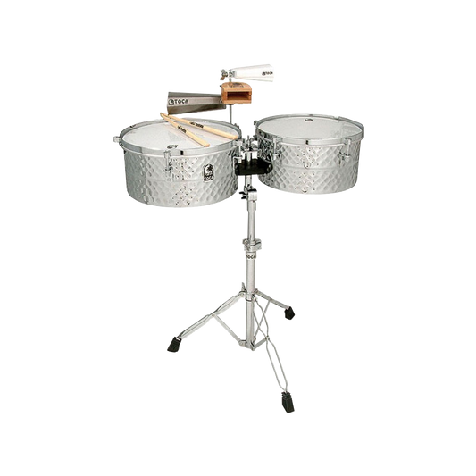 Toca TPT1415-SS Pro Line Timbale Set W/Stand Stainless Steel