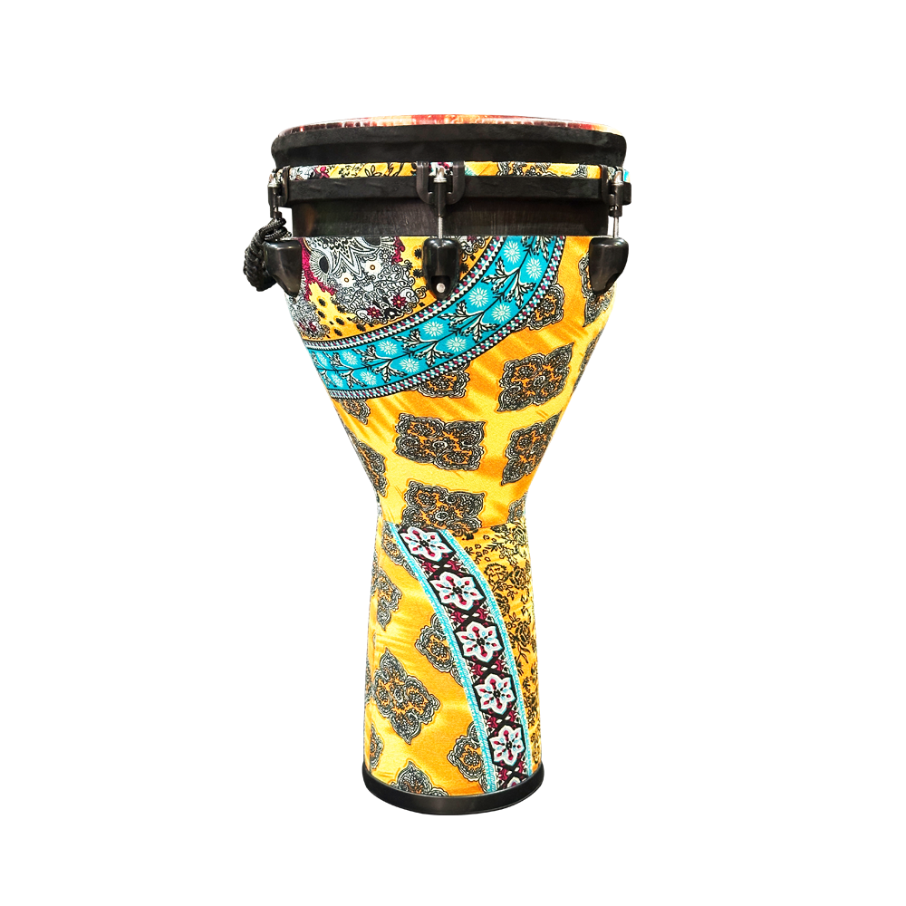 Pluto DJ-12 YF Djembe 12" Yellow Thick Fabric W/Stand & Bag